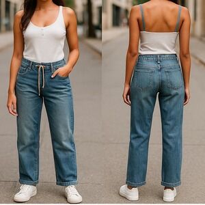 Vtg. Gap 1969‎ Limited Edition Denim Jeans Drawstring Waist Convertible Size 6